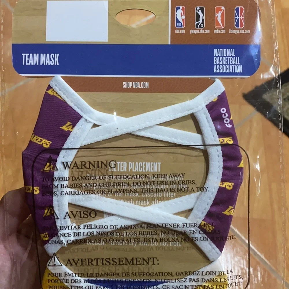 New NBA lakers face mask 2 piece